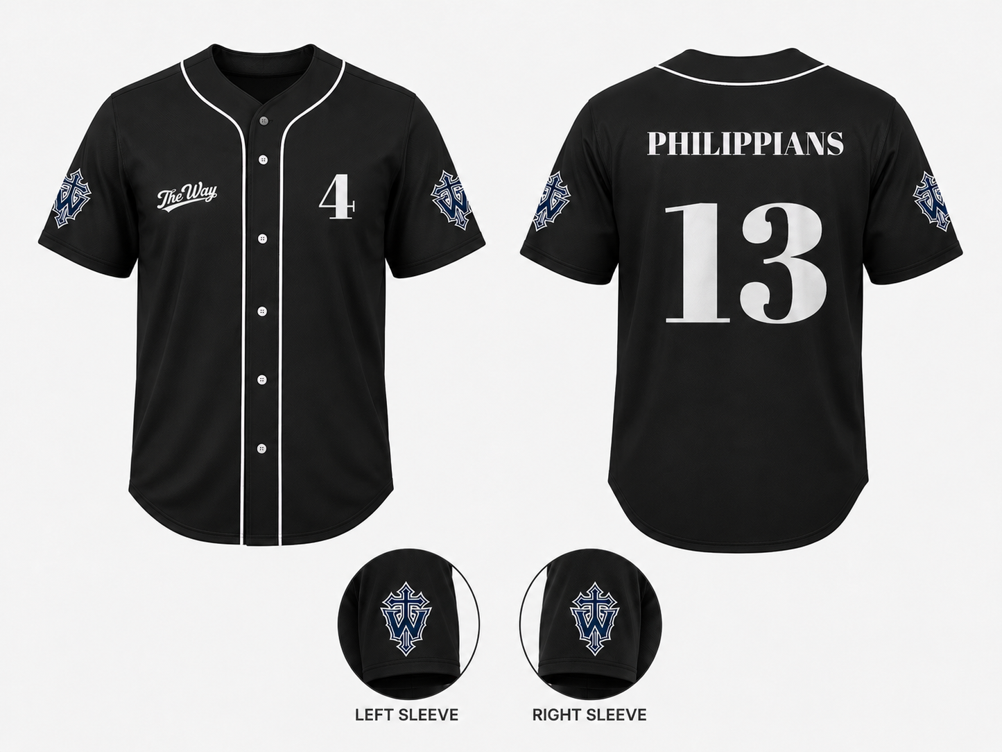 Philippians 4:13 The Way Premium Full-Button Baseball Jersey