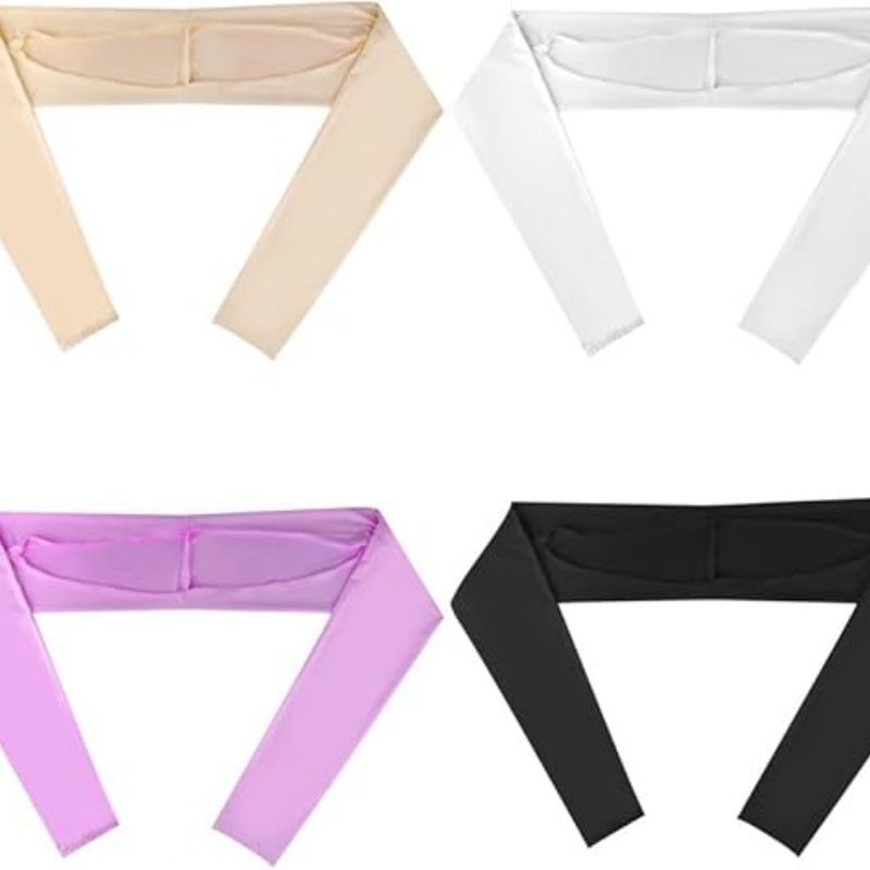 Set of four cooling sun-protection shawls with long sleeves in beige, white, pink, black