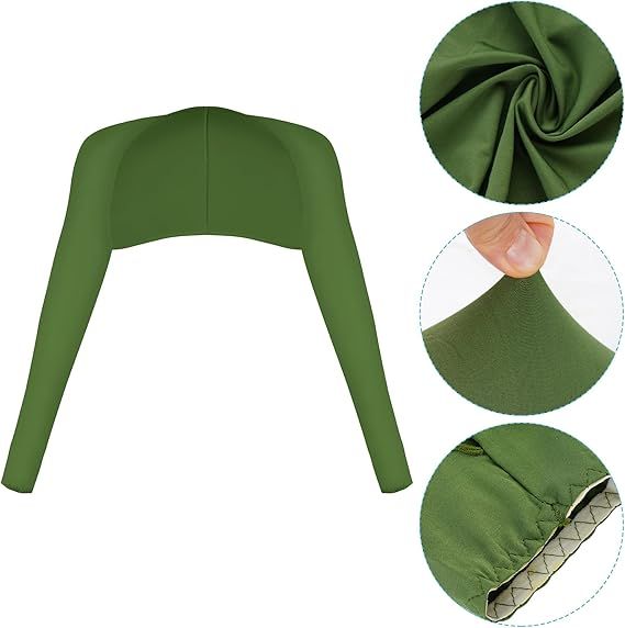 Green cooling shawl with long sleeves, fabric twist detail, and thumb opening