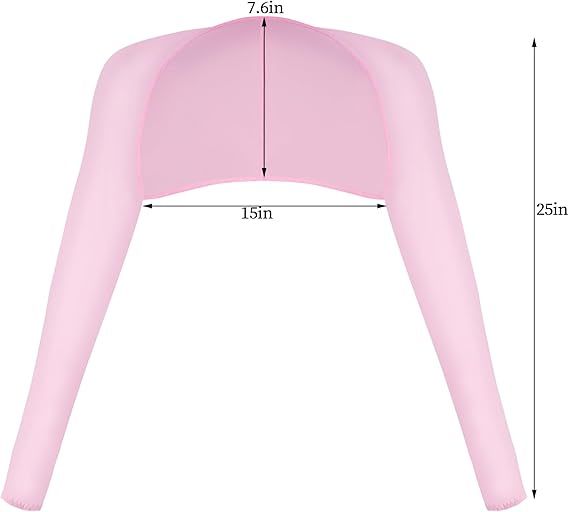 Pink cooling shawl shrug with long sleeves and arched cutout shoulders