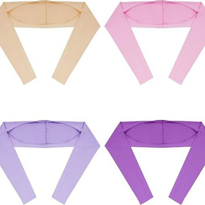 Set of four cooling sun-protection shawls with long sleeves in beige, pink, lavender, purple