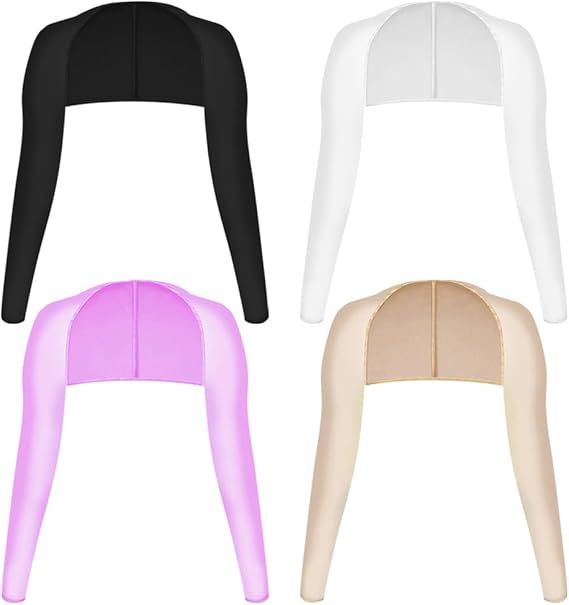 Cooling sun-shield shawls in black, white, lavender purple, and beige.
