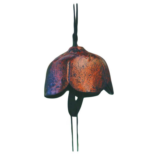 Cast iron wind chime bell, copper with plum blossom shape, hanging rod and loop