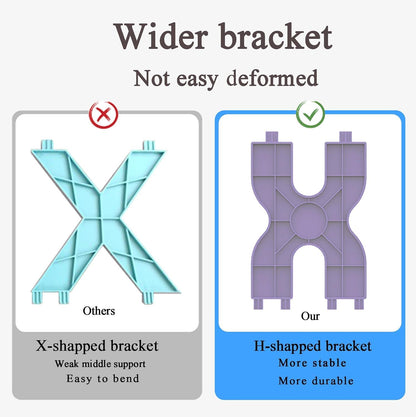 Bracket design for foldable shoe rack: X-shaped vs H-shaped support diagram