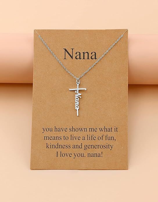 Nana cross pendant necklace on a silver-tone chain