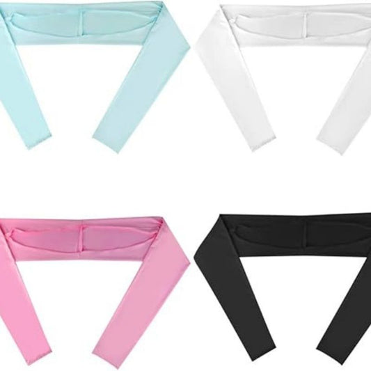 Set of four cooling sun-protection shawls with long sleeves in light blue, white, pink, black